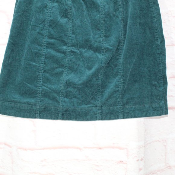 Free People Green Cotton Blend Zip Front Corduroy Mini Skirt Size 2 - Picture 6 of 10